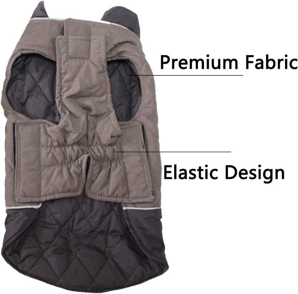 Reversible Dog Coat for Small Dogs with 2 Leash Openings