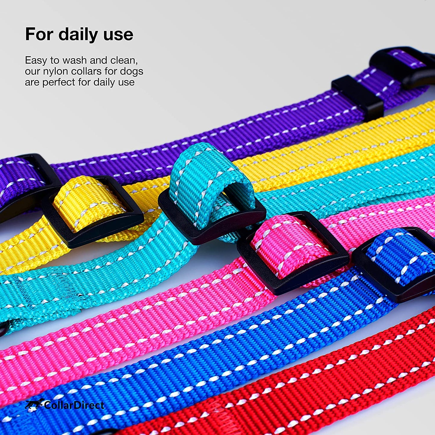 Reflective Dog Collar, Quick-Release Buckle (Black, 7-11 Inch (New))