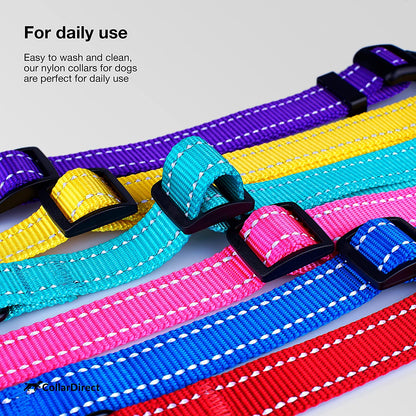 Reflective Dog Collar, Quick-Release Buckle (Black, 7-11 Inch (New))