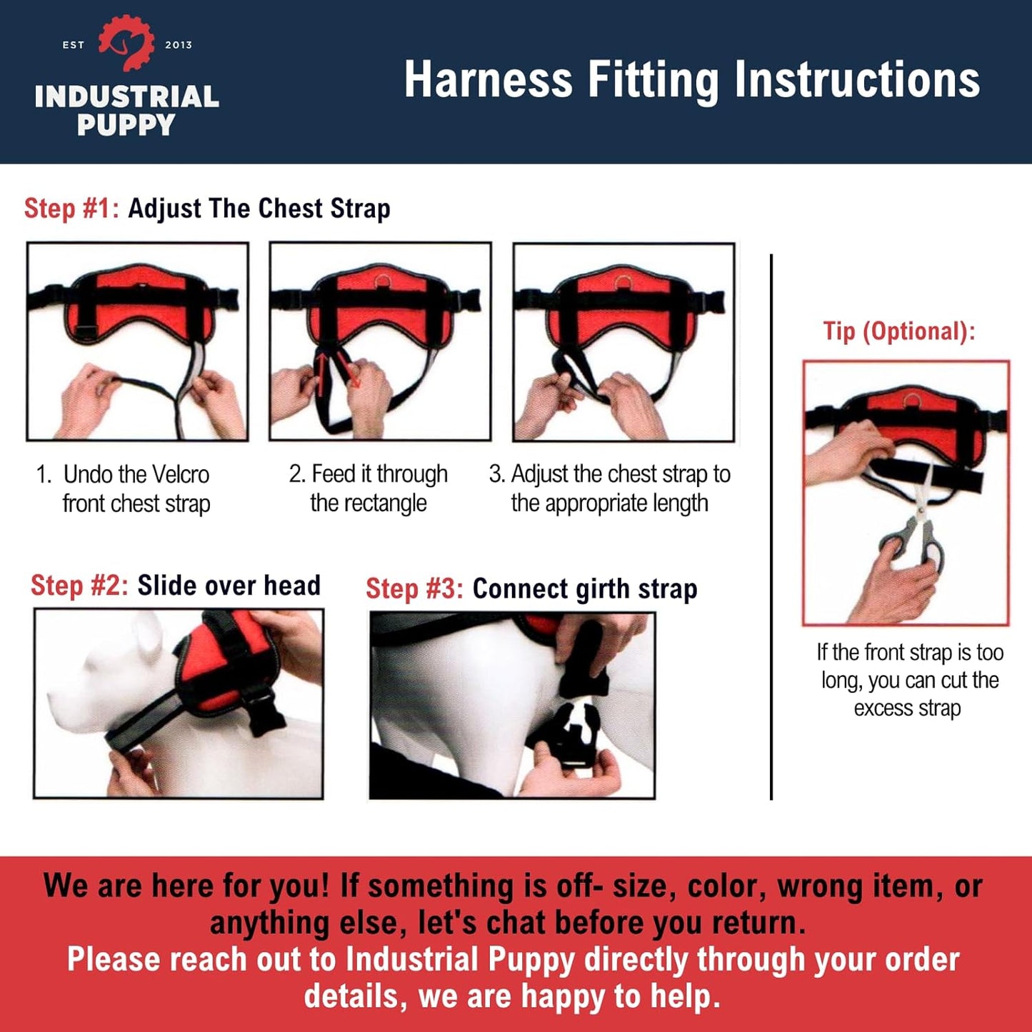 Service Dog in Training Vest Harness, Small 19.5-25 in Red
