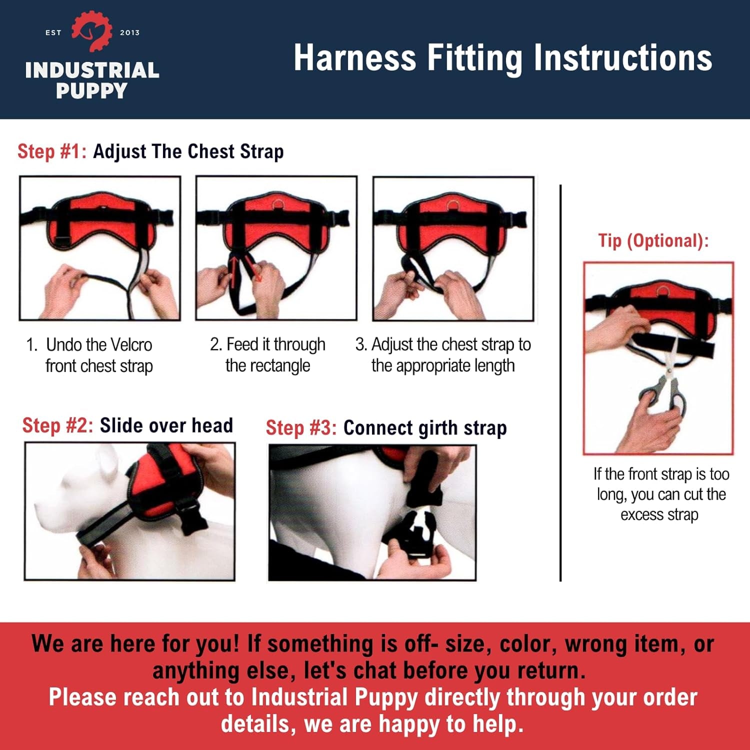 Service Dog in Training Vest Harness, Small 19.5-25 in Red