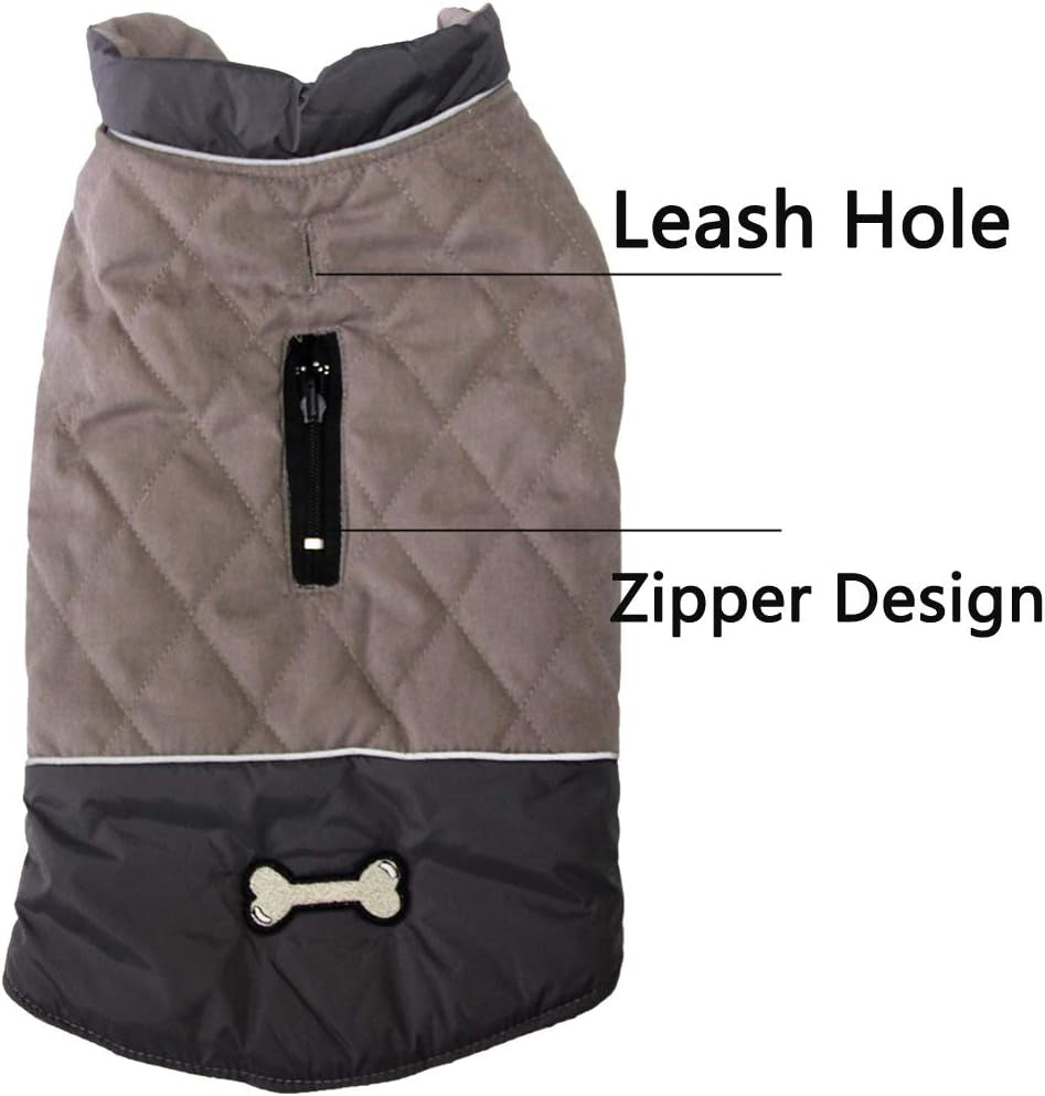 Reversible Dog Coat for Small Dogs with 2 Leash Openings