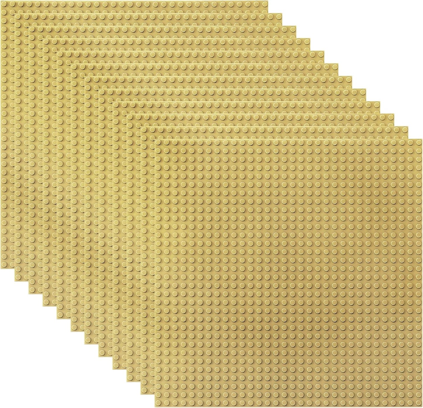 6 Pack Classic Baseplates 10" X 10", Building Base Plates for Building Bricks, 100% Compatible with Major Brands and Activity Table-Baseplate, Sturdy & Safe, Age 3 and up Kids, Sand