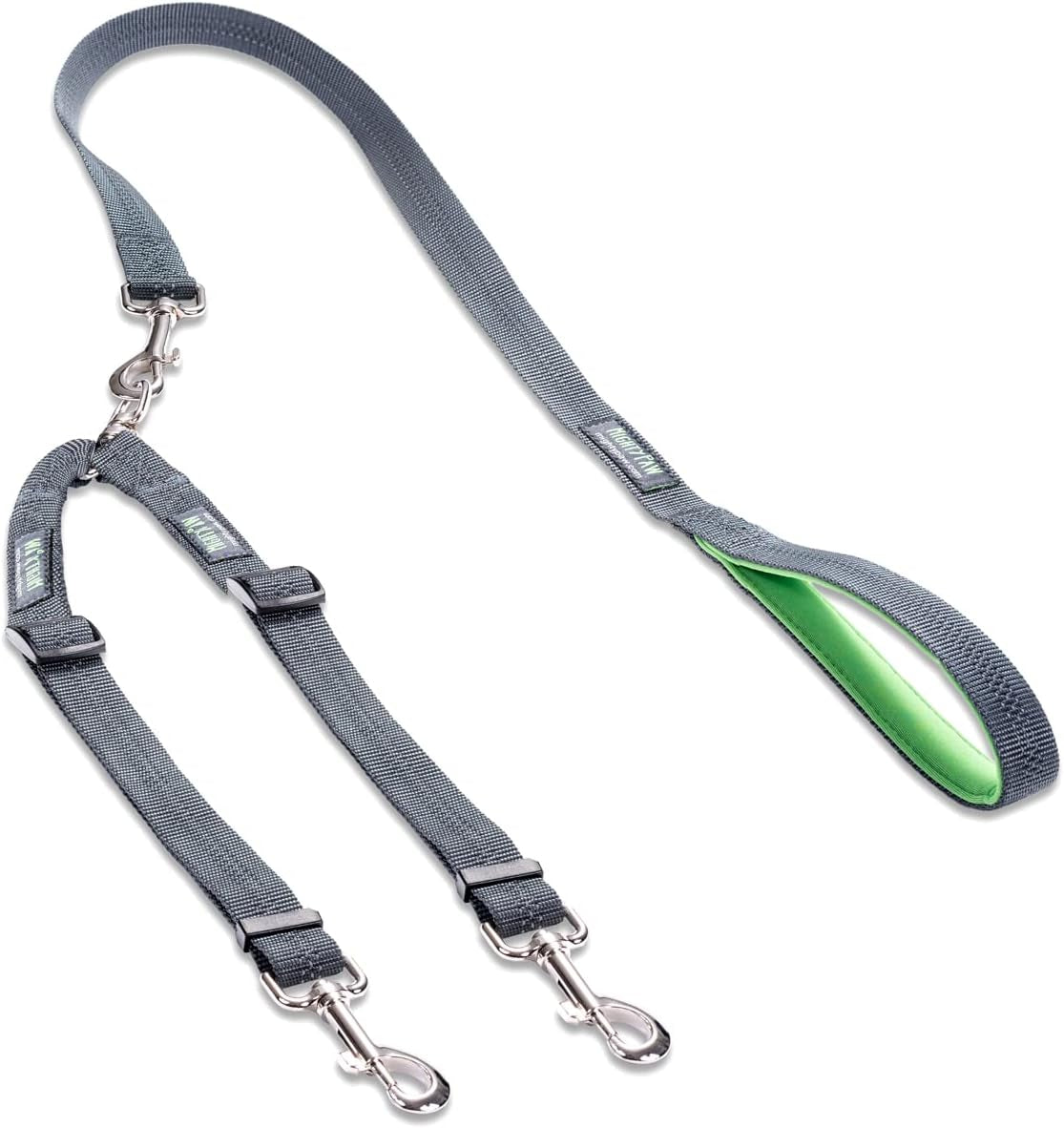 Double Dog Leash - Double Leash for Two Dogs No Tangle Design. Split Lead for 2 Pets. Adjustable to Fit All Sized Breeds. Reflective Dual Pet Lead for People with 2 Pups
