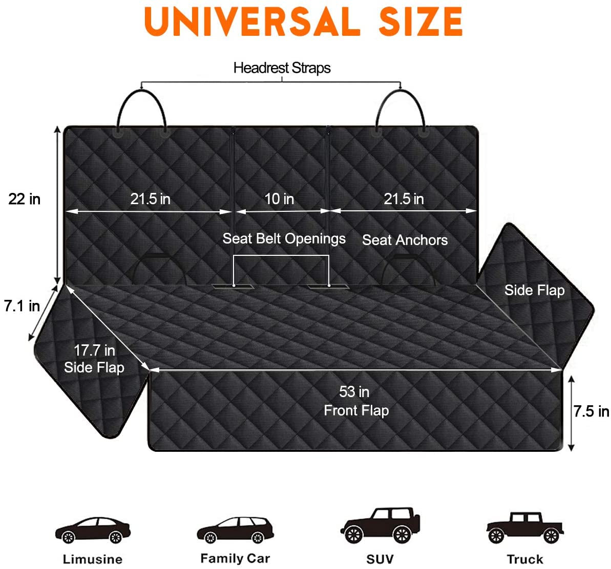 Dog Car Seat Cover, Back Seat Cover for Dogs Pet Car Seat Protector
