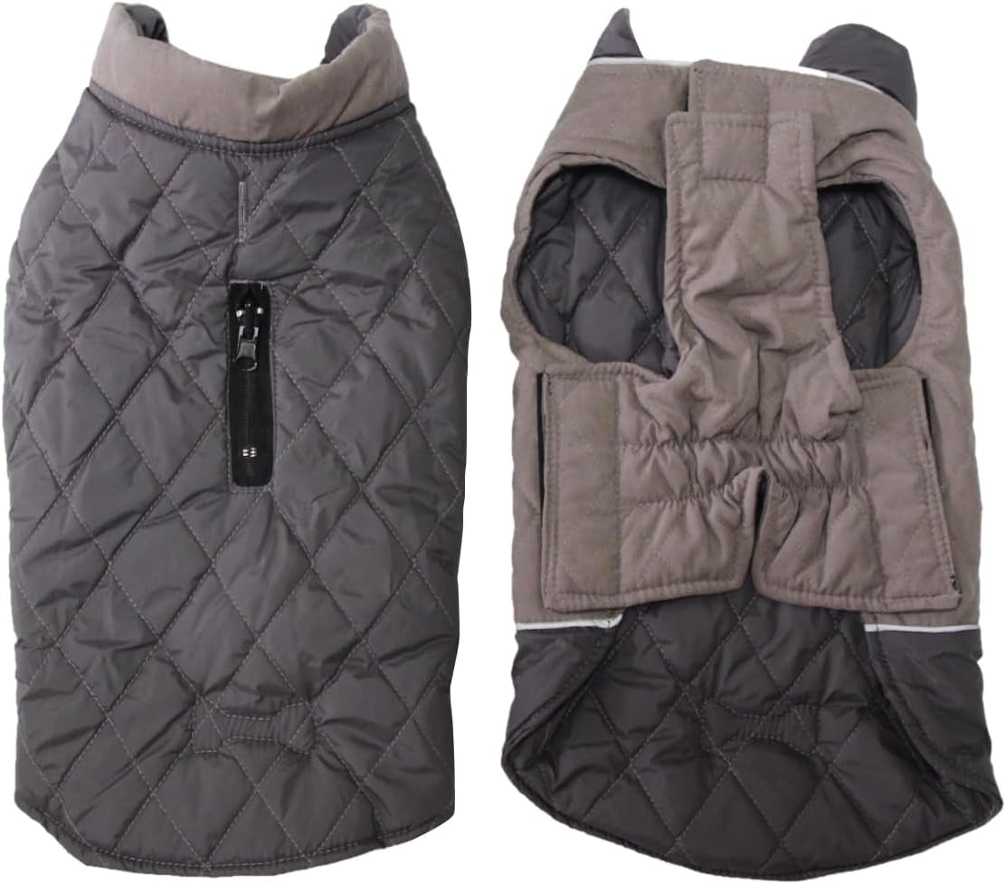 Reversible Dog Coat for Small Dogs with 2 Leash Openings