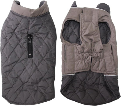 Reversible Dog Coat for Small Dogs with 2 Leash Openings