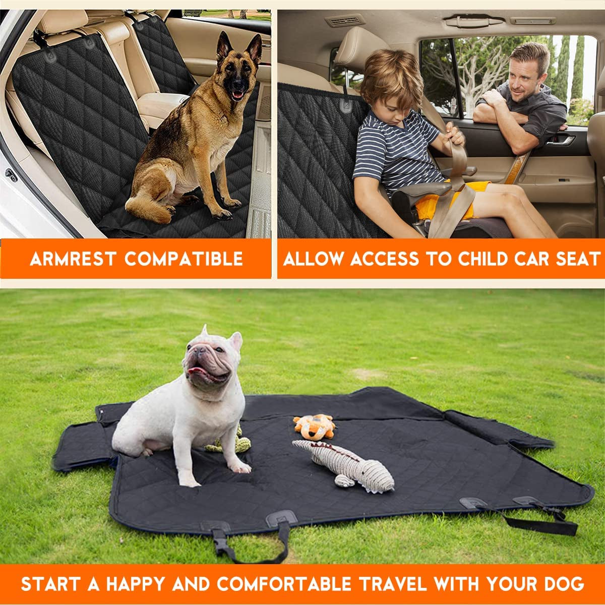 Dog Car Seat Cover, Back Seat Cover for Dogs Pet Car Seat Protector