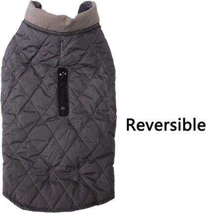Reversible Dog Coat for Small Dogs with 2 Leash Openings