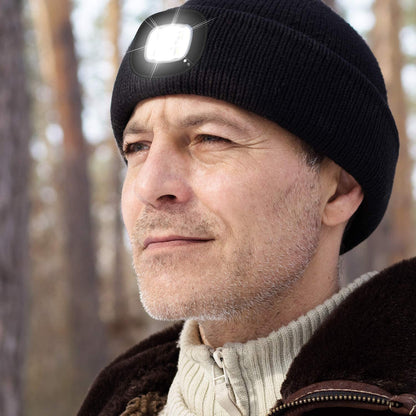 Unisex Beanie with the Light, Gifts for Men Dad Father Winter Caps