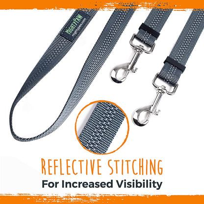 Double Dog Leash - Double Leash for Two Dogs No Tangle Design. Split Lead for 2 Pets. Adjustable to Fit All Sized Breeds. Reflective Dual Pet Lead for People with 2 Pups